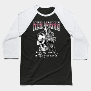 Neil Young Rockin Classic Guitar Baseball T-Shirt